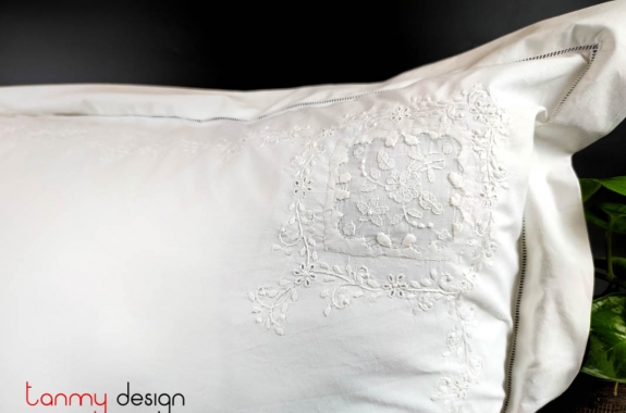 Pillowcase set - chiffon patch embroidery